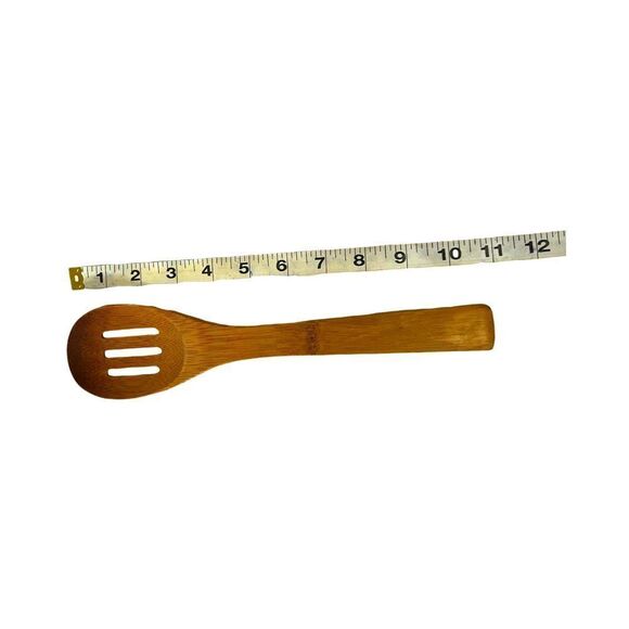 Frying Slotted Wooden Spoon Spatula Round Turner Wok Kitchen Utensil Cooking - Picture 3 of 3